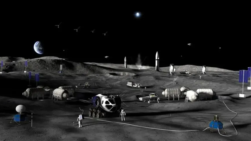 Concepto artístico de la Fase 3 de la Base Lunar de la NASA. Créditos foto: NASA