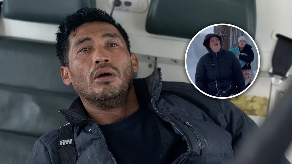 Manuel “El Chino” Orellana y las dos parvularias tras ser rescatados en el Cajón del Maipo.