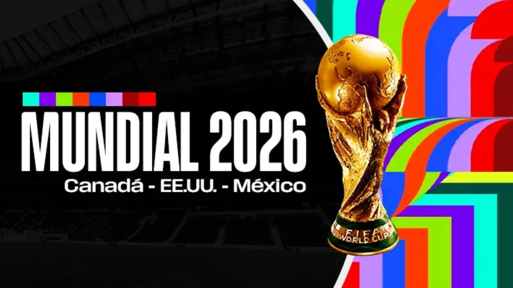 Imagen Copa del Mundo con fondo de colores