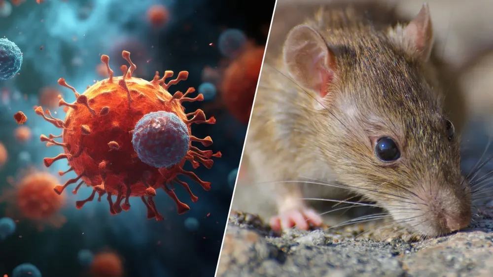 Representación de hantavirus y un ratón. Créditos: Freepik